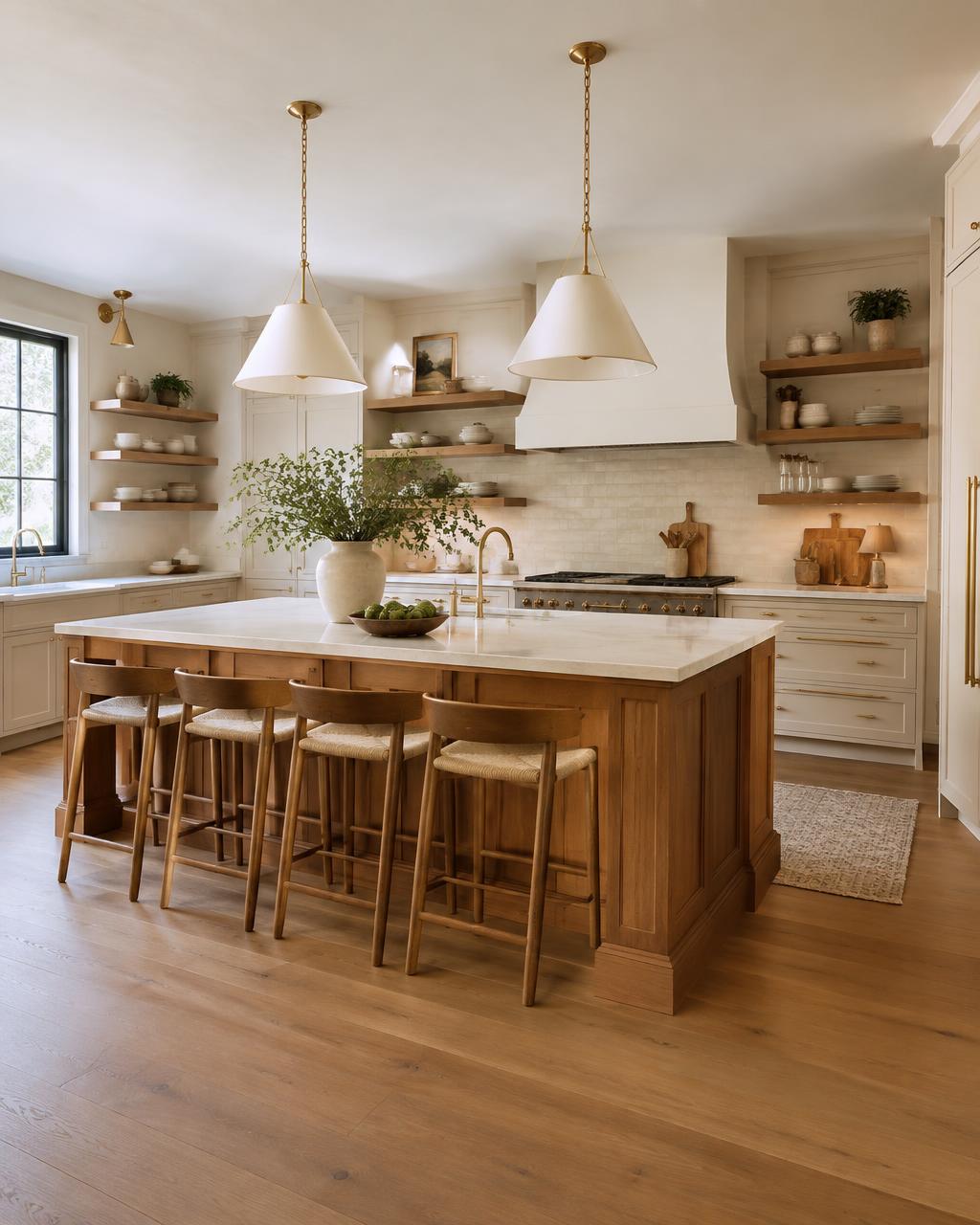Warm wood and cream kitchen renovation